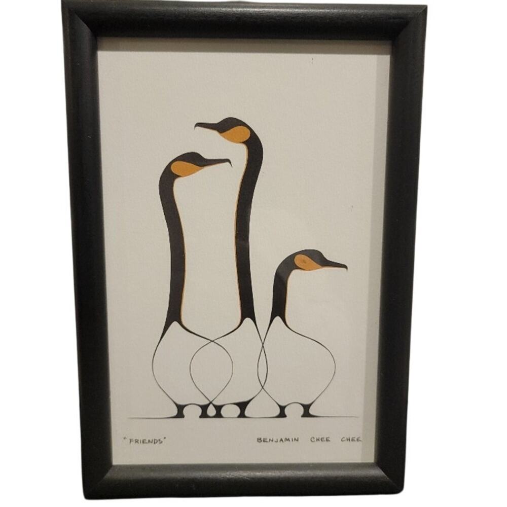 Benjamin Chee Chee Framed Artwork Friends Canadian Geese‎ Black White Small